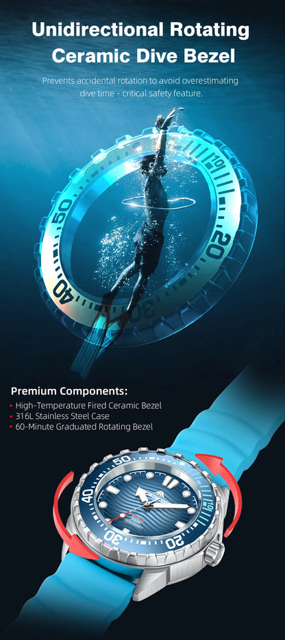 NORTH EDGE 2025 New TRITON Solar Powered Dive Watch Men Luxury Quartz Watches For Men 316L Stainless Steel Case Waterproof 300M