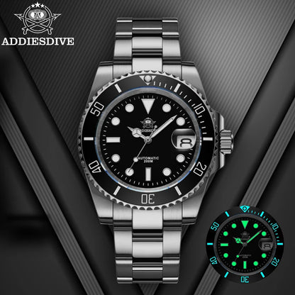 ADDIESDIVE Luxury Men's Automatic Watch 8215 Mechanical Watch BGW9 Luminous Sapphire Glass Diver's Watch Men Analog Watch AD2503