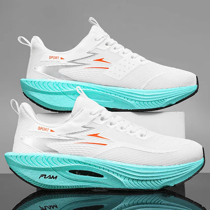 Scarpe sportive da running Marathon da uomo, con piastra in carbonio, cuscino d’aria, traspiranti e leggere, sneakers atletiche da donna comode e antiscivolo