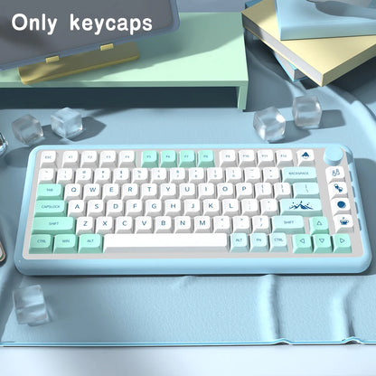 Keycaps Iceberg perfil XDA, brasileiro, coreano, japonês, russo, espanhol e francês, tecla Enter ISO em PBT para teclado mecânico GK61