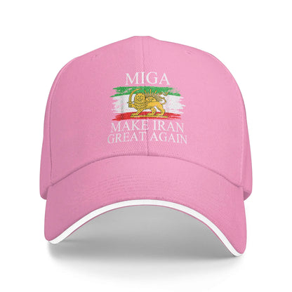Make Iran Great Again Emblem Of Iran MIGA Gift Sun Baseball Cap Summer Unisex Trucker Hat High Quality Baseball Caps