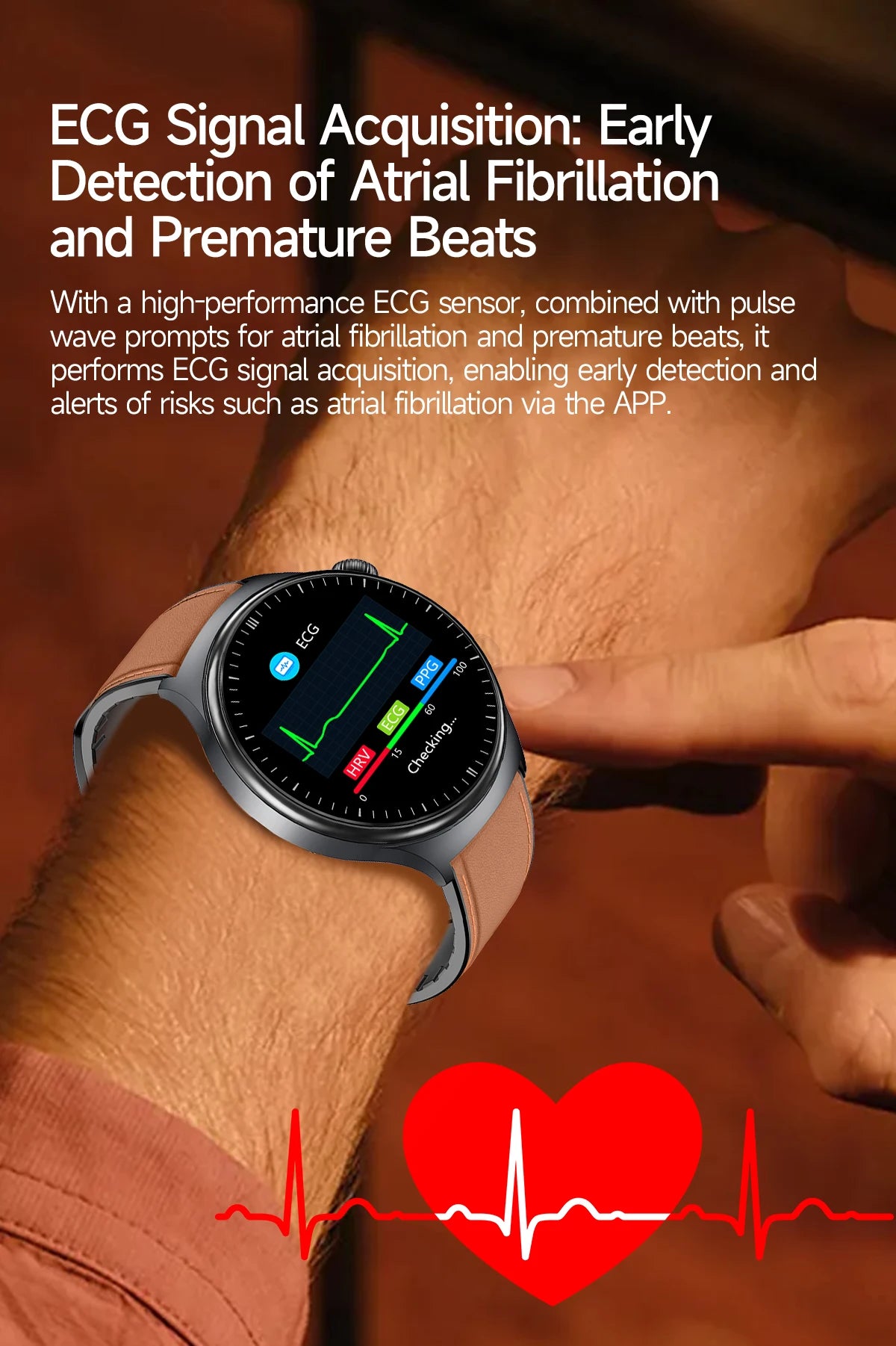 2026 AI Health Smartwatch ECG + PPG, Blood Pressure, Uric Acid & Body Fat Monitoring, AMOLED Display & Bluetooth Calling