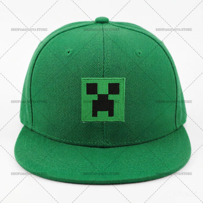 Minecrafts Unisex Embroidery Hip hop Hats Outdoor Adjustable Casual Baseball Cap Cute Cartoon Retro Sunscreen Hat Adult Headgear