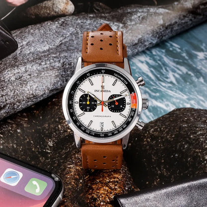 INCASEDA New Watch Timing Code Quartz Watch Multi functional Movement Men's Watch Round Luxury Brand Fashion Sports Quartz Watch
