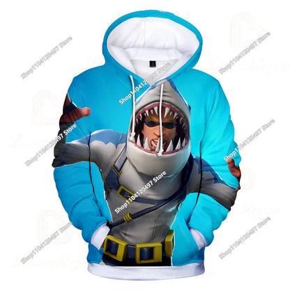 Fortnite Cosplay Sweatshirt Game 3D Printed Unisex Hoodie Casual Coat Anime Peripheral Kawaii Jacket Children Clothing Gifts