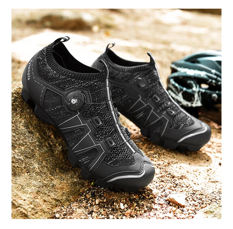 Pantofi de mountain bike pentru bărbați, pantofi de ciclism cu cataramă rapidă, compatibili cu pedalele cu sistem SPD, pentru interior și exterior, pantofi MTB pentru femei
