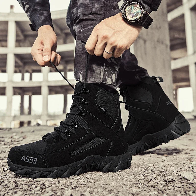 Chaussures de neige antidérapantes pour hommes, bottines montantes à plateforme, confortables et chaudes, bottes d'hiver pour hommes, bottes de couture dans le désert