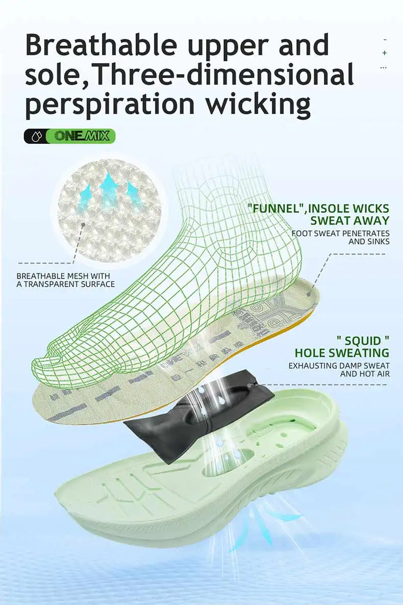 Zapatillas deportivas de running Onemix New Original para hombre, ligeras, transpirables, antideslizantes, con malla suave, amortiguación y absorción de impactos