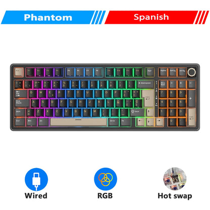 Teclado mecánico con cable RK ROYAL KLUDGE R98Pro Gasket, 98 teclas, RGB, hot-swappable, botón desmontable para gamers, keycaps PBT