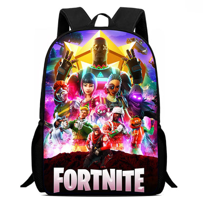 Fortnite 15 Inch Cartoon School Backpack for Kids Boys Girls, Cool Game Printed Lightweight Backpack Large Suitable for Ages 5-8