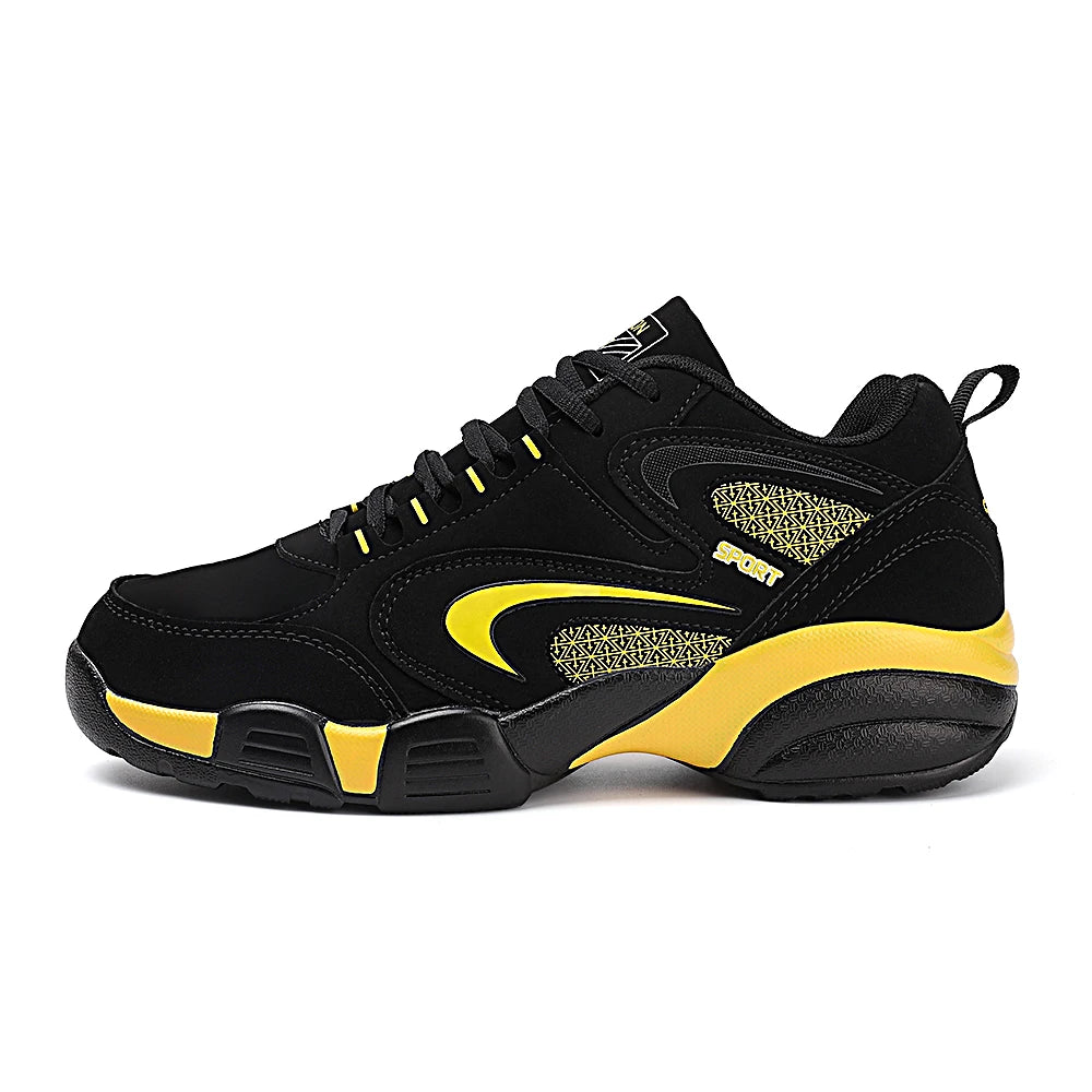 Plus Size Men's Trendy Color Block Sneakers, Comfortable Non-Slip Lace-Up Casual Durable Shoes for Men's Outdoor Activities