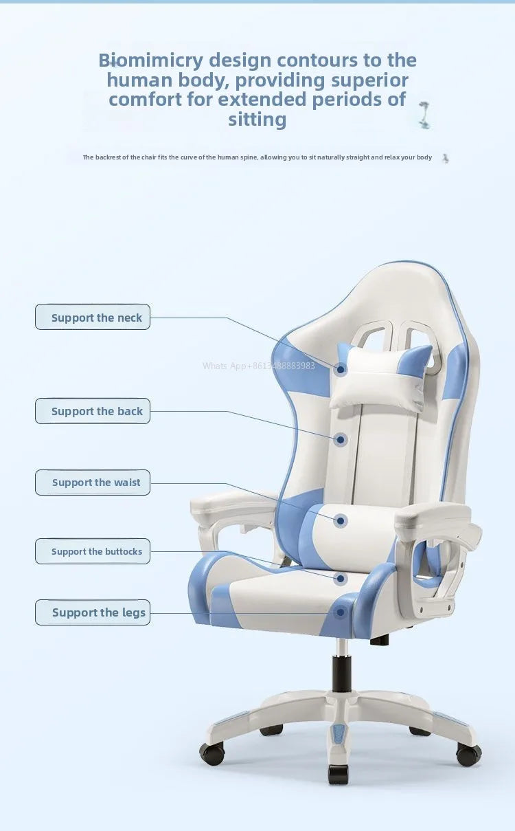 Ergonomic Gaming Chair Racing Style Computer Chair with Adjustable Armrests, Reclining Office Chair, E-Sports Chair for Home & Office