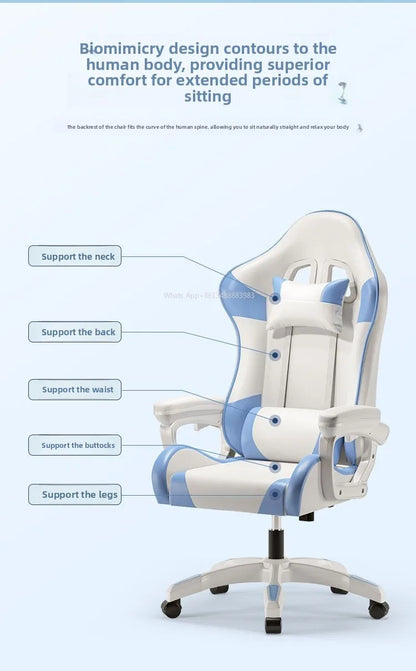 Ergonomic Gaming Chair Racing Style Computer Chair with Adjustable Armrests, Reclining Office Chair, E-Sports Chair for Home & Office