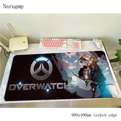 Tappetino mouse Overwatch regalo di compleanno, tappetino per computer 900x400x3mm, mousepad gaming grande, tappetino per mouse e tastiera per giochi PC gamer da scrivania