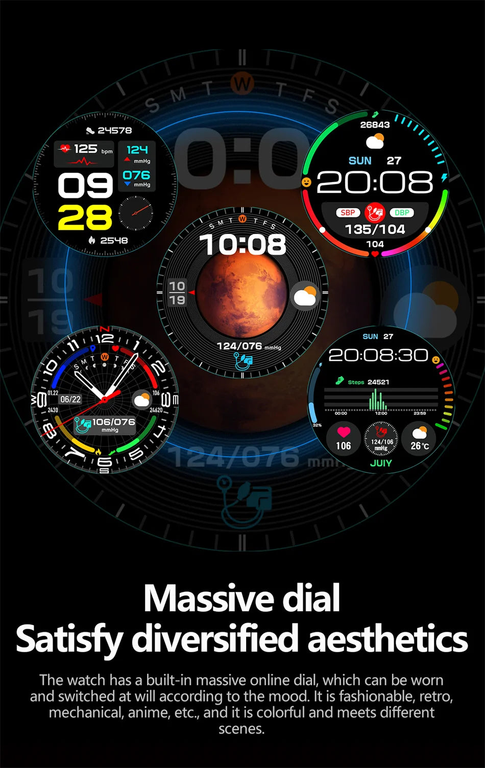 2026 New Health track Smartwatch Air Pump Airbag True Blood Pressure Health Measure Smart Watch Men Women Blood oxygen BT Call