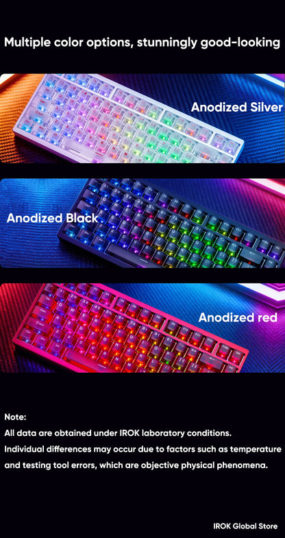 Teclado Mecânico Gaming Magnético em Alumínio IROK MG75 V2 MG75V2 Rapid Trigger 0.07ms 8KHz 0.001mm Taxa de Leitura 512K para Gamers
