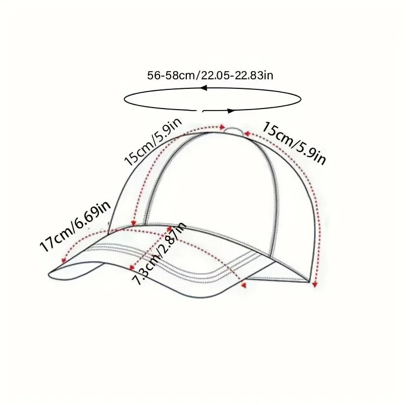 Cute cat print vintage washed baseball cap for men and women, versatile casual curved brim hat