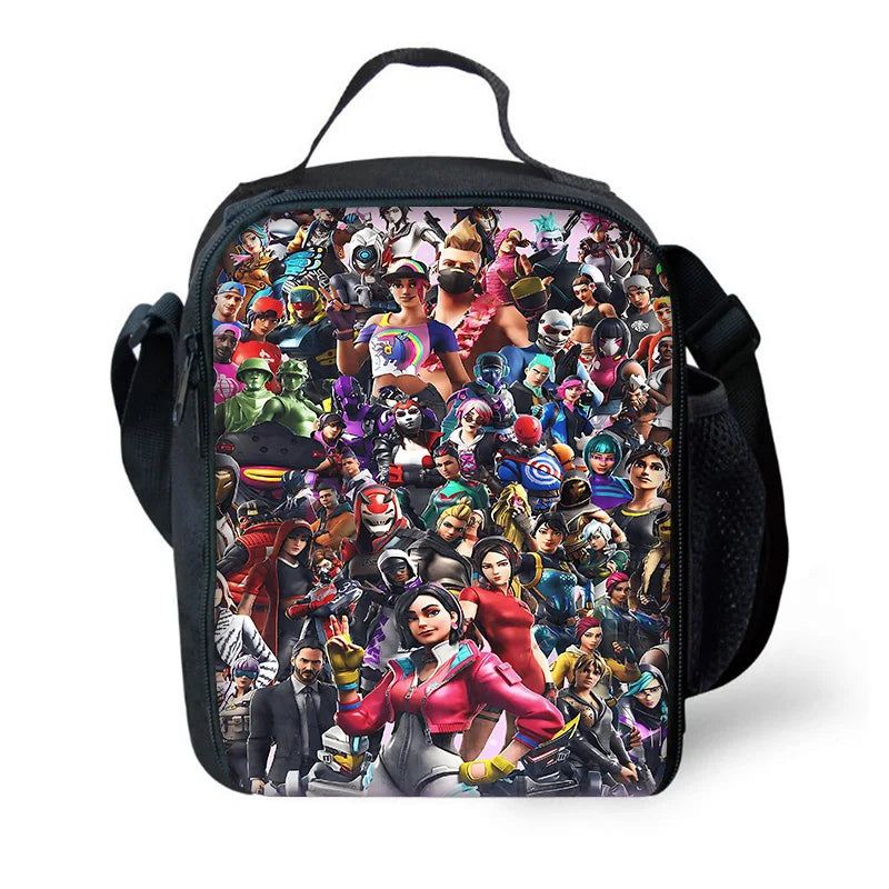 Hot Game FortniteS Child Insulated Large Capacity Bag for Boy and Girl Student Outdoor Picnic Resuable Thermal Cooler Lunch Box