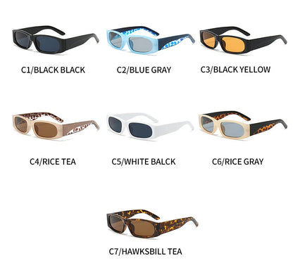 Hiphop Style Narrow Frame Black Sunglasses Men's Retro Effortless Orange Sunglasses UV400