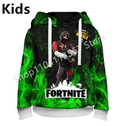 Sweatshirts com Capuz Llama Battle Royale F-Fortnited com Impressão 3D para Homem, Mulher e Criança, Rapaz e Rapariga, Pullover Streetwear Verde