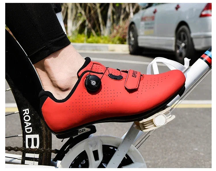 Professional New Sneakers Men Ultralight Double Buckle Cycling Shoes MTB Luminous Road Bike Shoes