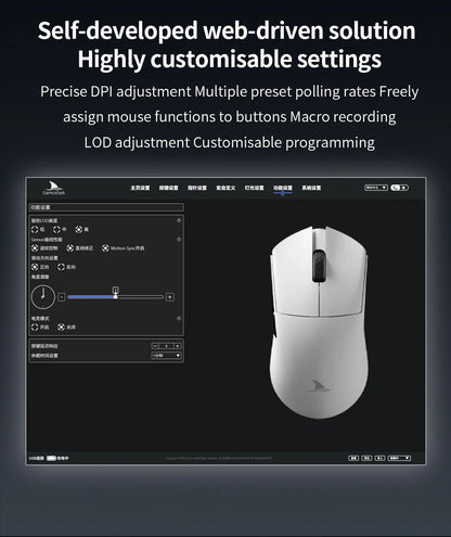 MOTOSPEED Darmoshark M3 V2 8K Gaming Mouse Bluetooth Wireless PAW3395 26,000 DPI Ultra-Light Gaming Mouse for PC, Laptop & Mac