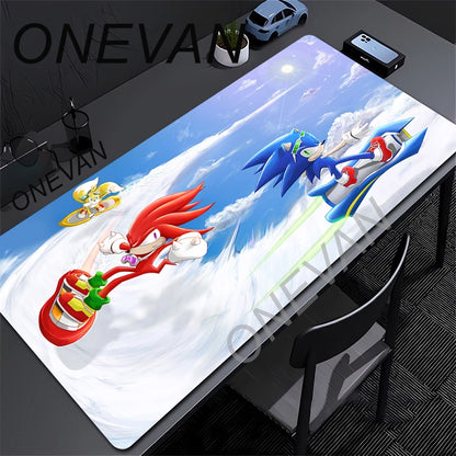 Cute Sonics The Hedgehogs Mousepad HD Printing Computer Gamers Locking Edge Non-slip Mouse Pad XXL90x40cm Keyboard PC Desk Pads