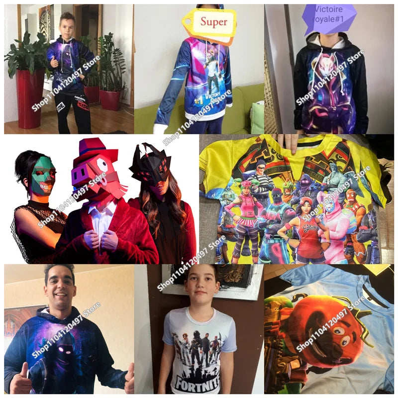 Children's Clothing Fortnite Cosplay Hoodie Sweatshirt, Battle Ikonik Man Sleeve Costume, Christmas Pullover Stress Shirt Clothes