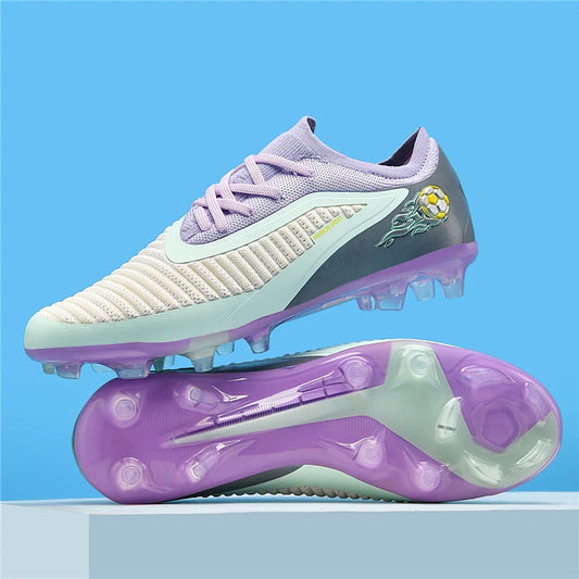 New Men's Soccer Shoes Adult Non-Slip Football Boots Outdoor Sport Boys Long Spikes Training Cleats Breathable Match Comfortable
