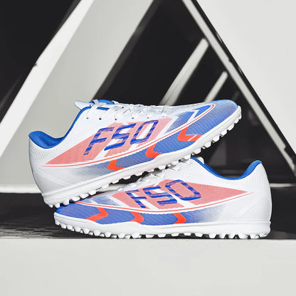 Chaussures de football pour hommes, modèle TF pour terrains synthétiques, tige en PU respirant, crampons en caoutchouc antidérapants, baskets de football pour adultes, idéales pour l’entraînement sur gazon synthétique