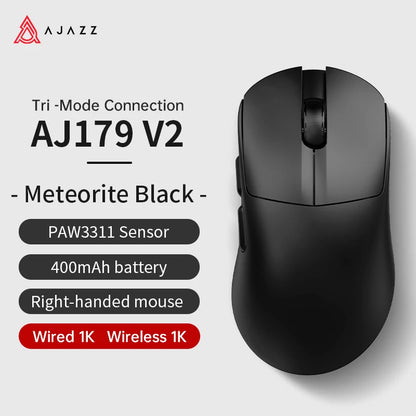 AJAZZ AJ179 PRO Wireless Gaming Mouse PAW3395, 26000 DPI Lightweight RGB Gaming Mouse with Charging Dock, Tri-Mode Ergonomic Mouse for PC & Laptop