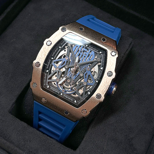 BAOGELA Richard Automatic Mechanical Watch for Men Wrist Watch Luxury Watches with Free Shipping Rubber Strap Reloj Hombre