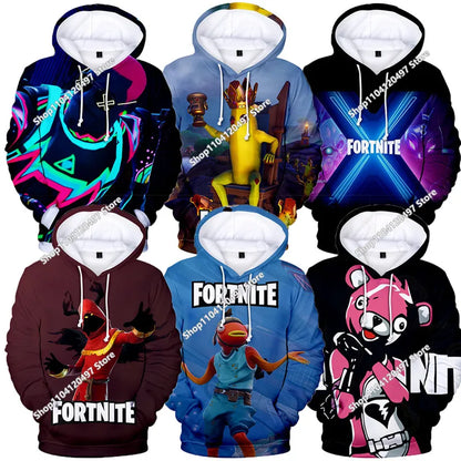 Fortnite Cosplay Sweatshirt Game 3D Printed Unisex Hoodie Casual Coat Anime Peripheral Kawaii Jacket Children Clothing Gifts