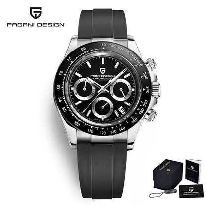 PAGANI DESIGN 40MM V2 Sky Blue Dial Classics Men Quartz Watches Sapphire Retro Chronograph Stainless Steel Waterproof Watch Men
