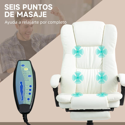 Vinsetto Swivel Office Chair with Adjustable Height Massage and Remote Control