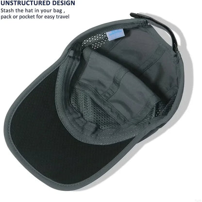GADIEMKENSD Quick-Drying Foldable Portable Baseball Caps For Men Summer Sea Wave Embroidery Unisex Sport Sun Hats Snapback Cap