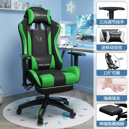 Gaming-Stuhl Computerstuhl Bequemer verstellbarer Sitz Game LIVE Studentenwohnheim Zuhause Ergonomie für langes Sitzen