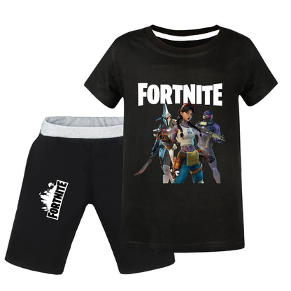 Fortnite Summer Kids Cartoon T-shirts Shorts Two-piece Set Baby Boys Tracksuit Girls Outfits 505