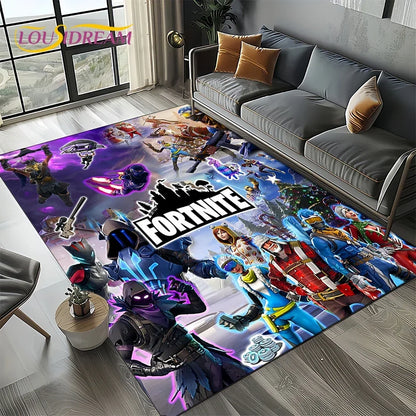 2025 Games 3D F-Fortnite Cartoon Carpet Rug for Living Room Bedroom Home Sofa Decoration,Kids play Area Rug Non-slip Floor Mat