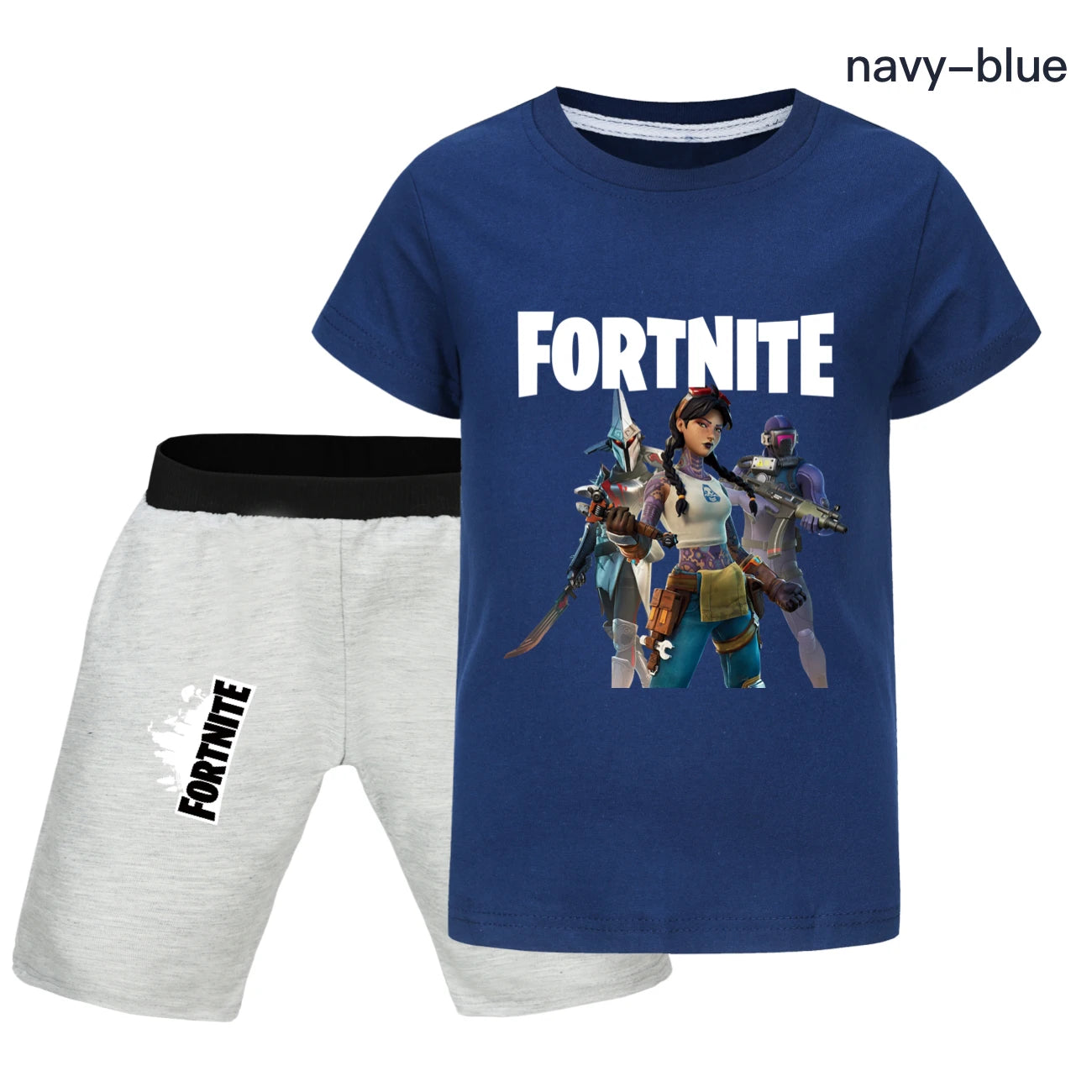 Fortnite Summer Kids Cartoon T-shirts Shorts Two-piece Set Baby Boys Tracksuit Girls Outfits 505
