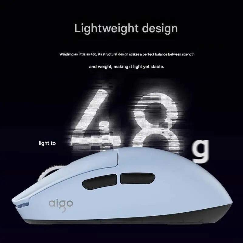 Aigo GM80 PLUS PRO bezdrátová myš Bluetooth PAW3311/PAW3395, lehká 1000HZ kabelová herní e-sportovní myš se třemi režimy, dárek