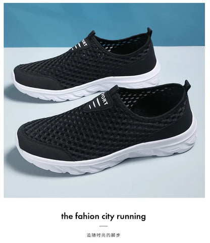 YRZL Lightweight Men Casual Shoes Breathable Slip on Male Casual Sneakers Anti-slip Men's Flats Outdoor Walking Shoes Size 39-46