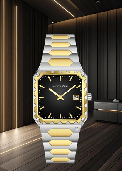 Specht & Söhne New Luxury Square 222 Watch Waterproof Male Clock Luminous Sapphire Stainless Steel Blue Men Watch Reloj Hombre