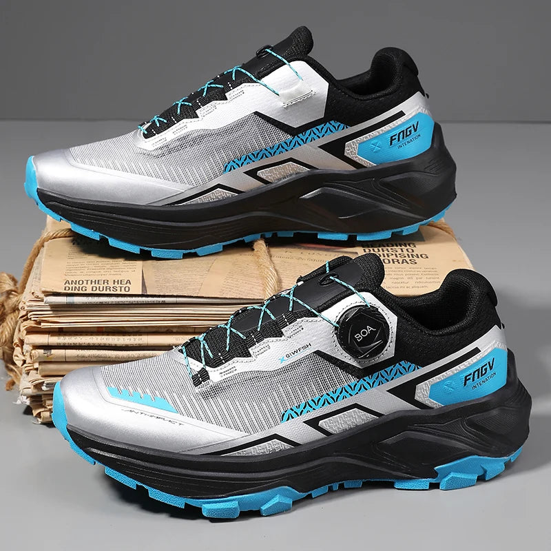 Spring & Summer Men's Running Shoes  Outdoor Hiking,Wear-Resistant Trail Shoes with BOA Closure,Breathable Sports & Casual Style