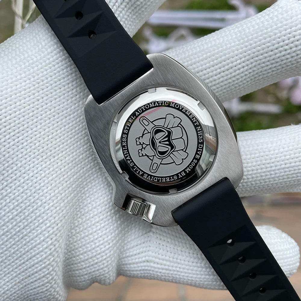 SD1970 STEELDIVE Brand 44MM Sapphire Glass with Transparent AR Coating Ceramic Bezel NH35 Movement Automatic Dive Watch Turtle