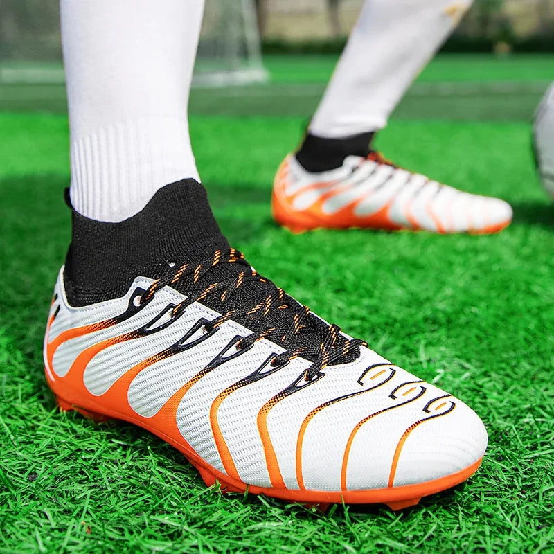 Herren-Fußballschuhe Sport FG/TF Outdoor-Fußballschuhe Training Jungen Wettkampf rutschfest mit langen Stollen Hallen-Futsal bequem