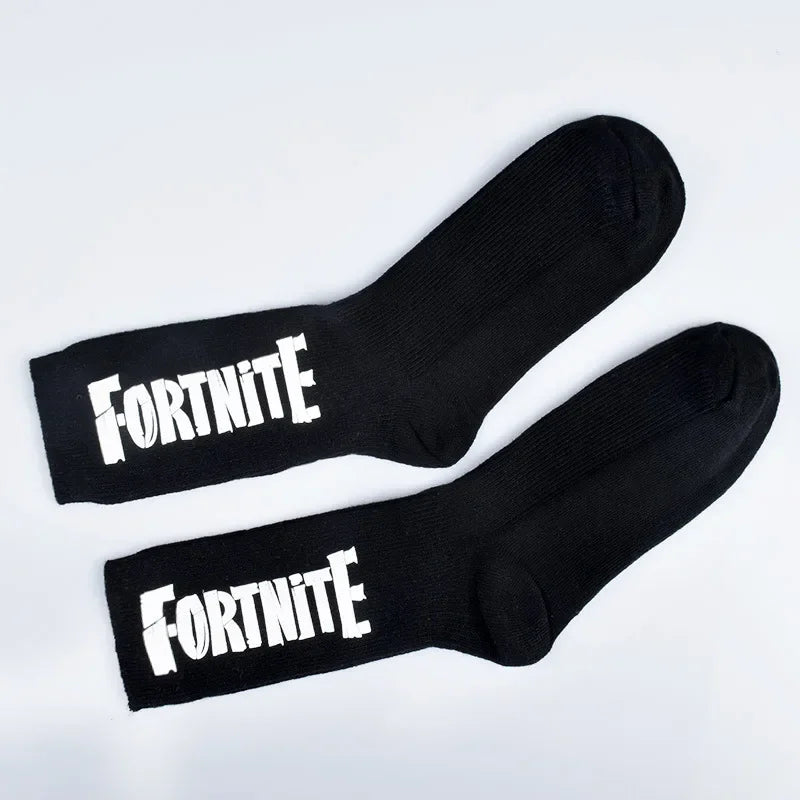 FORTNITE Sportsocken Sommer Schwarz Weiß Atmungsaktive Low-Cut-Socken No-Show Baumwolle Weiche Sport- und Freizeitsocken Kurz