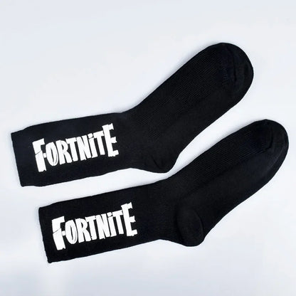 FORTNITE Sportsocken Sommer Schwarz Weiß Atmungsaktive Low-Cut-Socken No-Show Baumwolle Weiche Sport- und Freizeitsocken Kurz