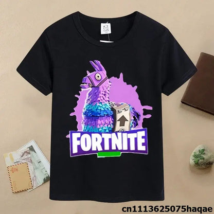 Summer Fortnite Children T-shirt Cartoon Game Figure Printed T-shirt Boys Casual Sports T-shirt Short Sleeves Kids Clothing