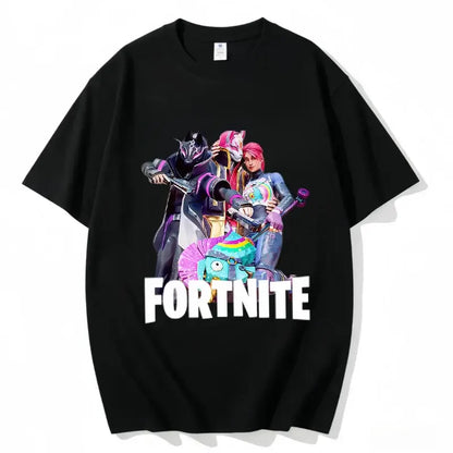 Fortnite Crew Neck T-Shirt Unisex Adult Game Dance Fashion New Pure Cotton Short Sleeve Tops Perfect for Casual Wear Vacations